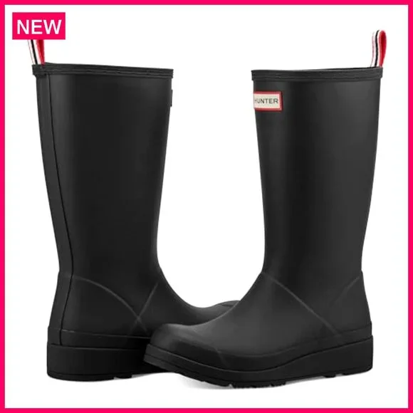 Knee-High Rain Boots Waterproof Rubber Flat Heel Casual Wear